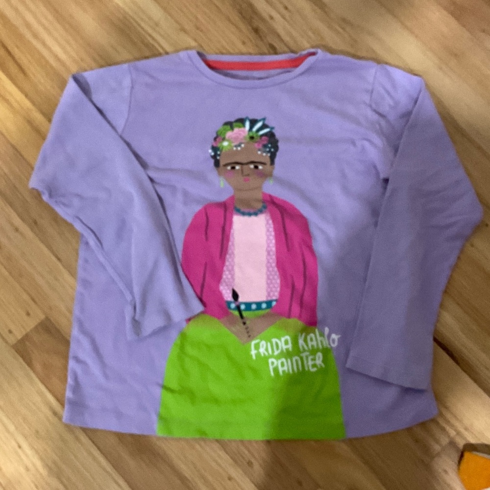 Kids Purple Frida Kahlo Long Sleeve Shirt